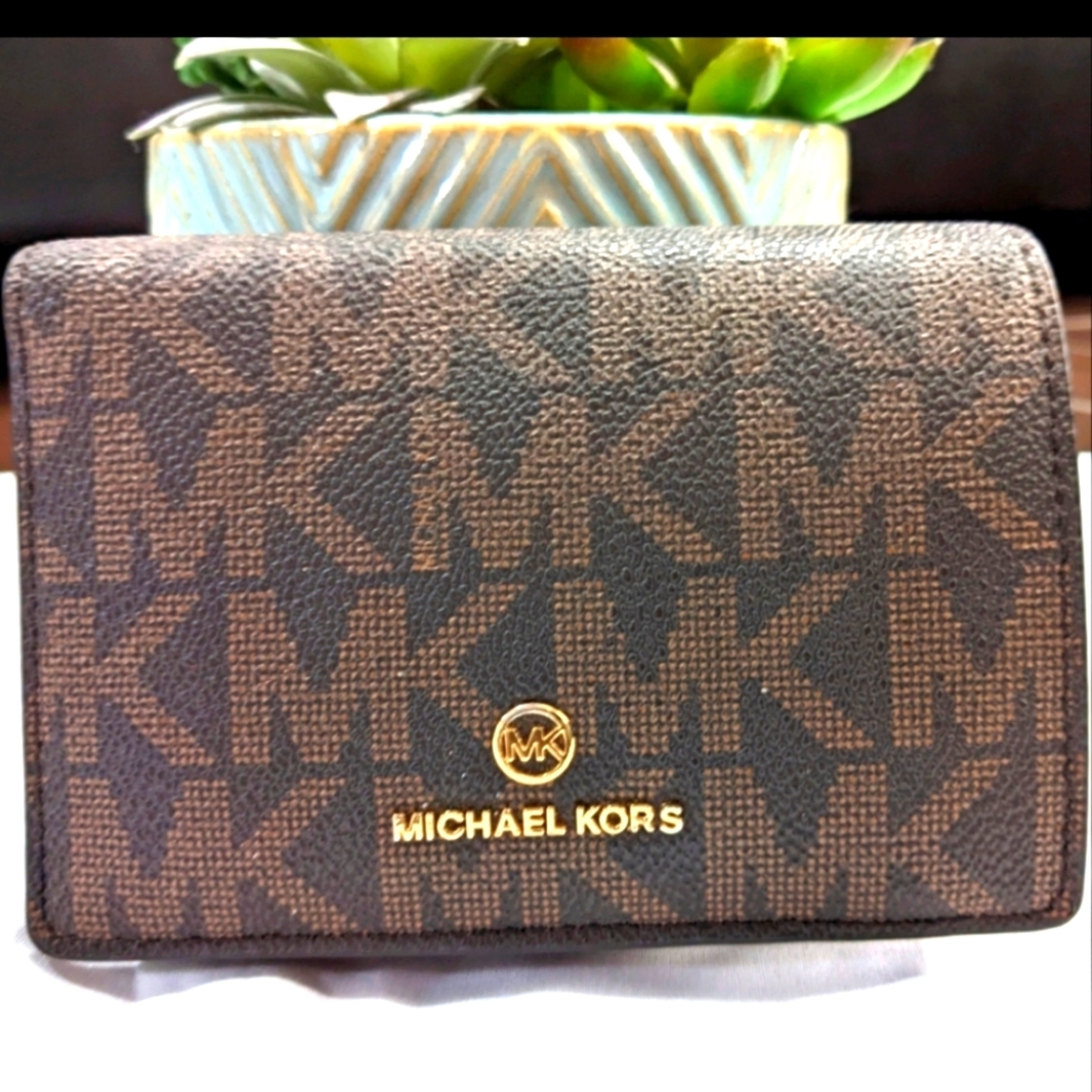 Michael Kors signature logo bifold wallet